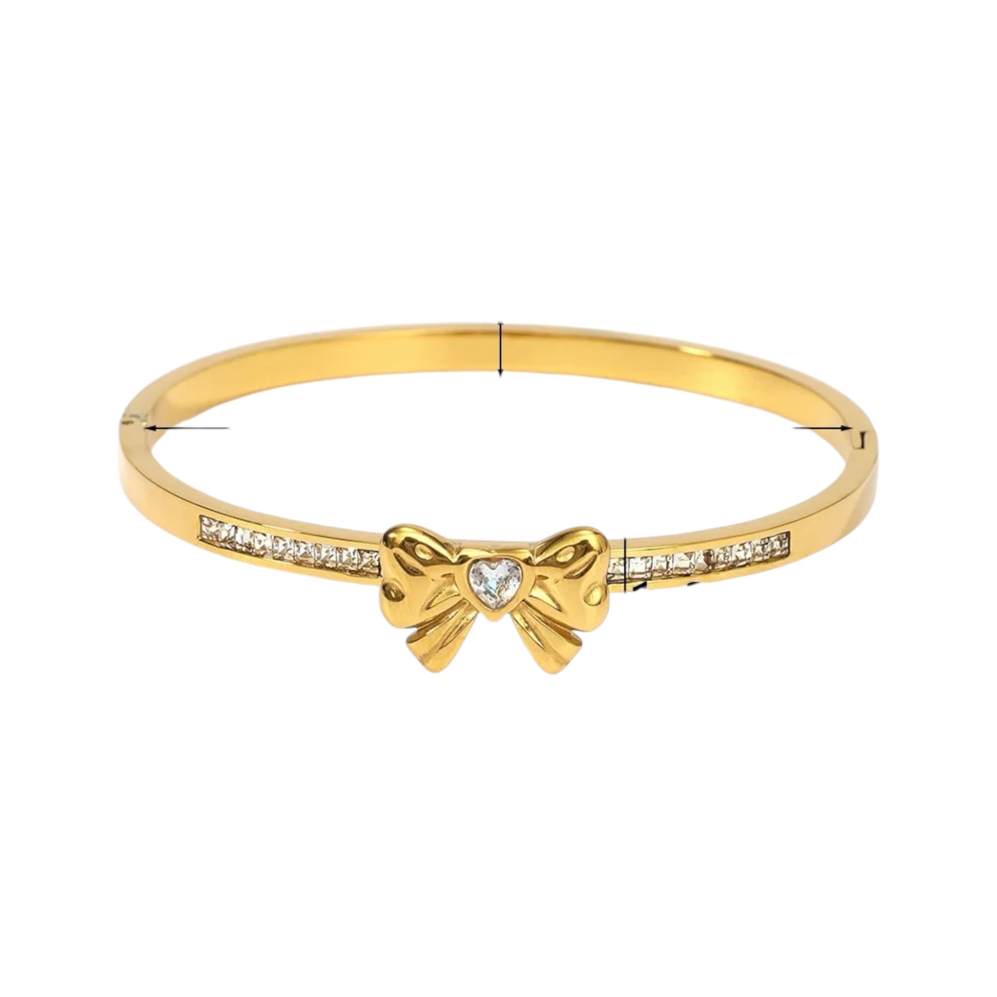 Bow Tie Cz Bangle -18K