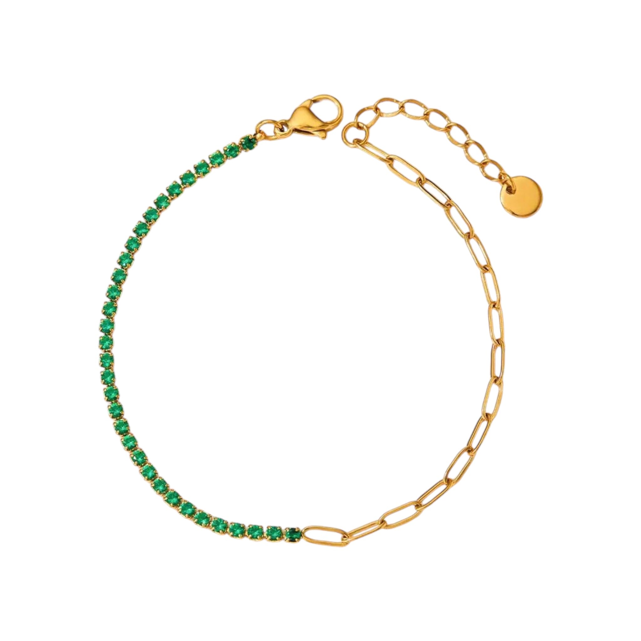 Missy Diamante X Link Bracelet -Emerald