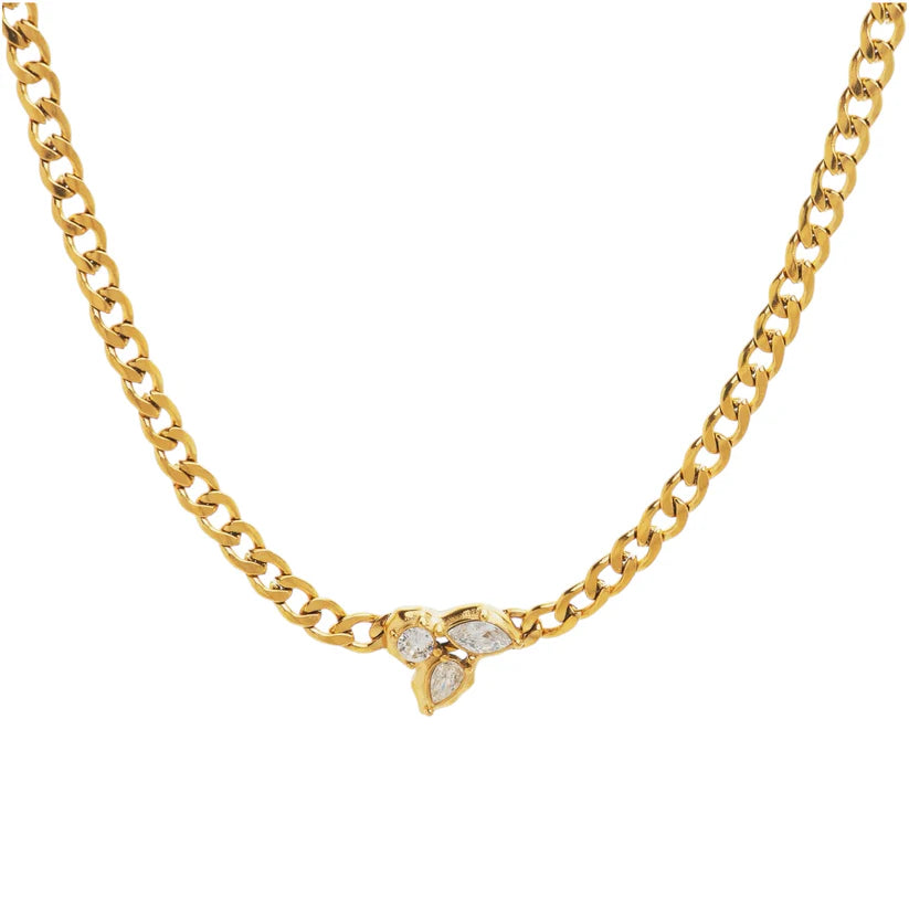 Light Up My World Curb Necklace -18K