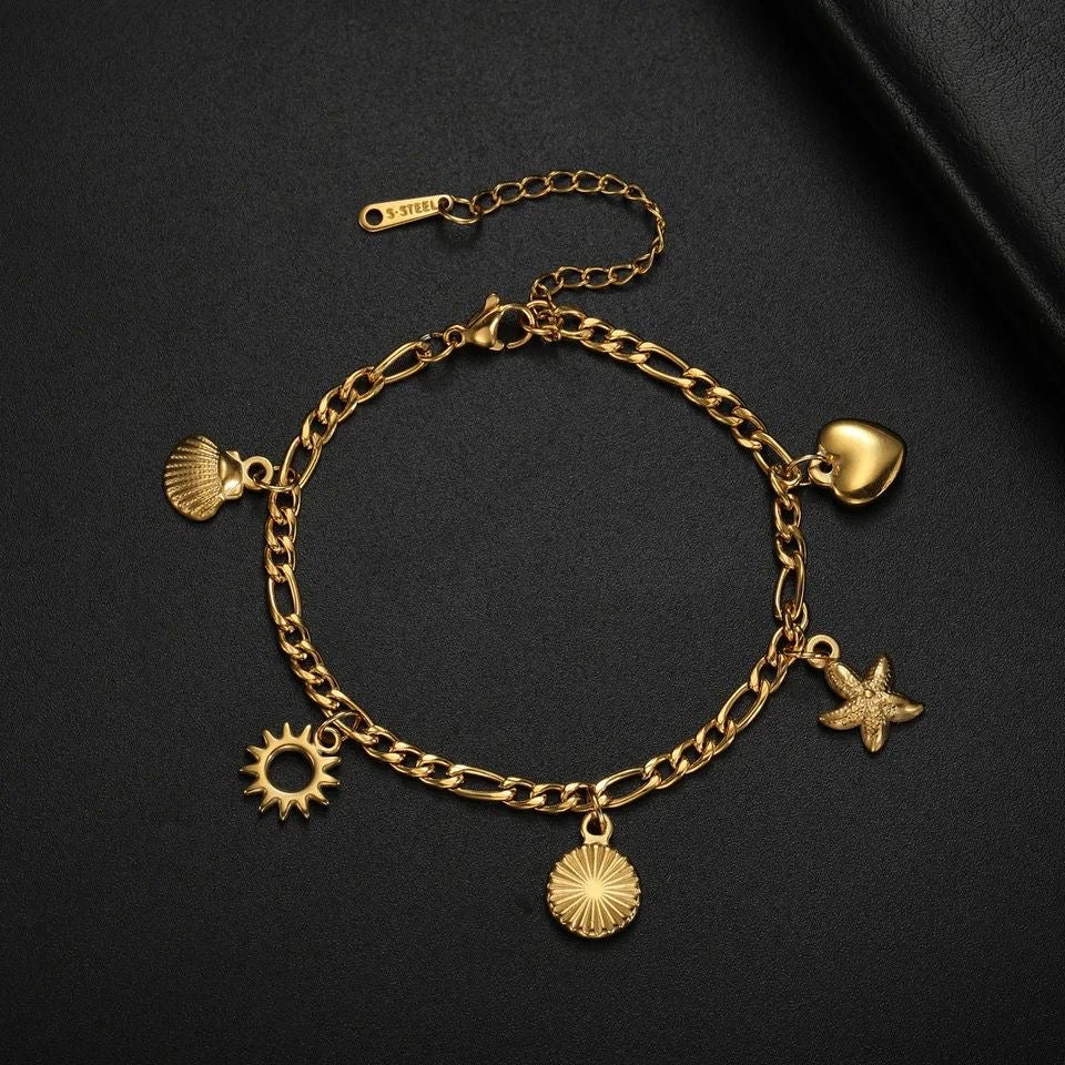 Summer Vibe Charms Bracelet -18K