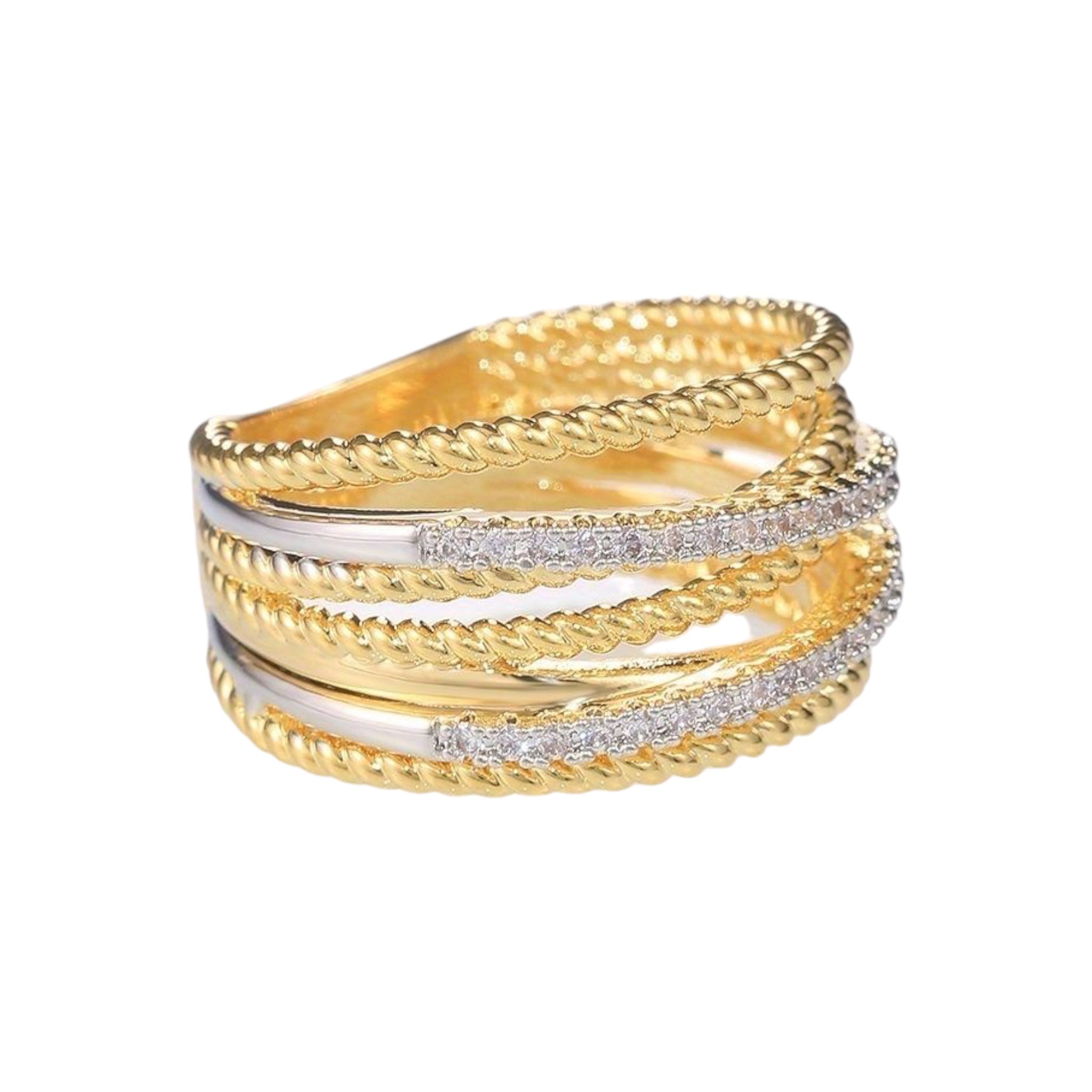 Twist Crossed Stack Ring