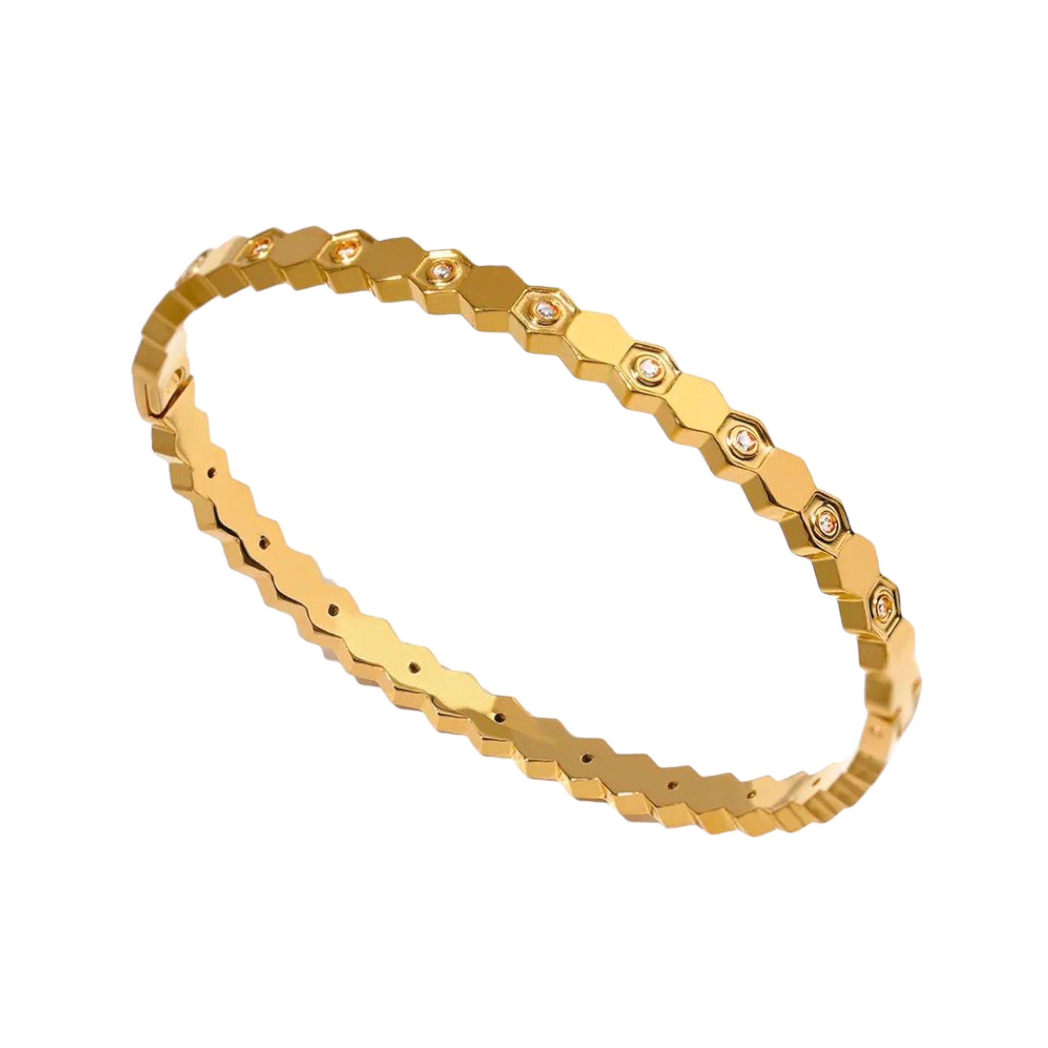 Honey Comb Studded -Luxe Bracelet